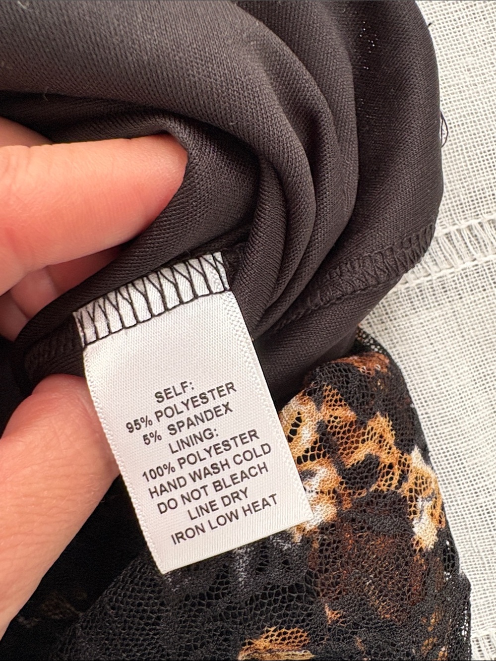 Promesa Black Maxi Skirt with Brown Floral Lace - Picture 9 of 12
